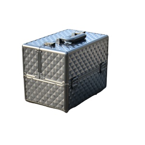 Aluminum <strong>Makeup</strong> Train Case Large 6 Tray Professional Cosmetic <strong>Makeup</strong> <strong>Box</strong> - Product Image 1