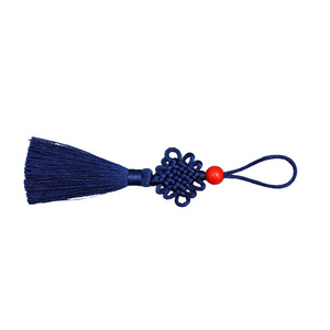 Handmade Chinese Knot Tassel Ornament Solid Color Textile Craft Home Decoration Folk Art Keychain <b>Bookmark</b> Pendant - Product Image 5