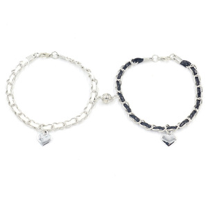 <span class=keywords><strong>Bracelet</strong></span> tendance en cuir avec pendentif cœur à aimant, idéal pour hommes, femmes et meilleurs amis - Product Image 6