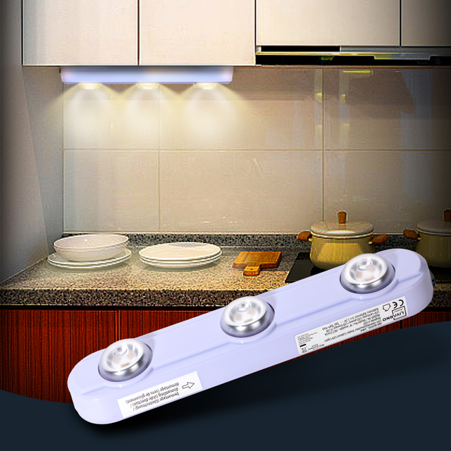 KSWIN LED Cabinet Light White Plastic Minimalist Design with Sensor Control for Bedroom Kitchen