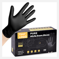 Boîte personnalisée de 100% gants en nitrile noir de 9 pouces, sans latex, pour barbiers, salons de tatouage, salons de beauté, dentistes et ongleries