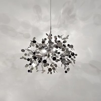 Nordique Villa Restaurant Bar Salon En Acier Inoxydable Pendentif Lumière Intérieur Décoration Glitter Sequin En Laiton Lustre