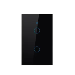 Neutral Live Line Non-Neutral Line 2Gang Smart Wifi Touch Panel Switch con condensador compatible con Alexa Google Home Voice Control