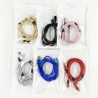 Câble de charge rapide 6A en nylon tressé 3-en-1 USB Type C/Micro/iOS de 1,2 mm de couleur blanche pour imprimante et appareil photo – Grand magasin de Shenzhen