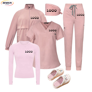 2025 Wholesale Customized Stretch Comfort Zipper Jacket Pockets 3/4/5-in-1 <strong>Scrubs</strong> Men Women Medical Nursing <strong>Scrub</strong> <strong>Uniform</strong> Set - Product Image 5