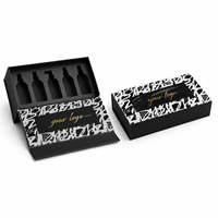 Boîte cadeau magnétique rigide noire de luxe avec logo personnalisé, laminage mat, emballage recyclable avec insert en mousse éponge