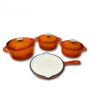 La cocina 7 piece amazo <span class=keywords><strong>N</strong></span> màu xanh gang men Cookware Set - Product Image 5