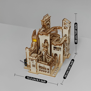 Modèle de château <span class=keywords><strong>en</strong></span> <span class=keywords><strong>bois</strong></span> à <span class=keywords><strong>construire</strong></span> soi-même, circuit de billes découpé au laser 3D, labyrinthe de billes à assembler, kit de construction mécanique de circuit de billes - Product Image 5