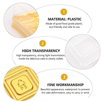 Boîte à gâteaux de lune en plastique transparent avec couvercles transparents, boîtes d'emballage carrées pour gâteaux de lune