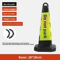 Cône de signalisation routière carré en plastique PE réfléchissant, à fixation au sol, sans signal sonore, pour utilisation sur routes et parkings, grand/ Petit