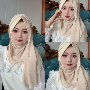 Pañuelo Largo Musulmán con Flecos Exóticos, Protección Solar y Transpirable para Viajes - Product Image 2