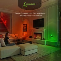 Lampes de nuit LOHAS RGB à changement de couleur 180 °   Lampe murale rotative avec capteur crépusculaire pour chambre et couloir