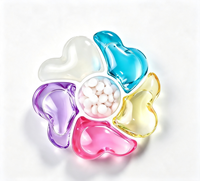 Capsules de lessive à marque privée, 6 compartiments, forme de fleur unique, formule active à 75 %, OEM/ODM, vente en gros, capsules de lavage personnalisées