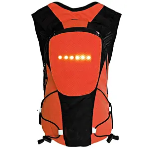 Wholesale night outdoor smart cycling reflective safety LED turn signal light display screen led bag backpack