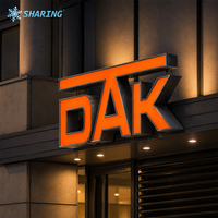 Enseigne lumineuse LED 3D personnalisée en acrylique rouge pour extérieur, à monter sur poteau, pour devanture de magasin de détail
