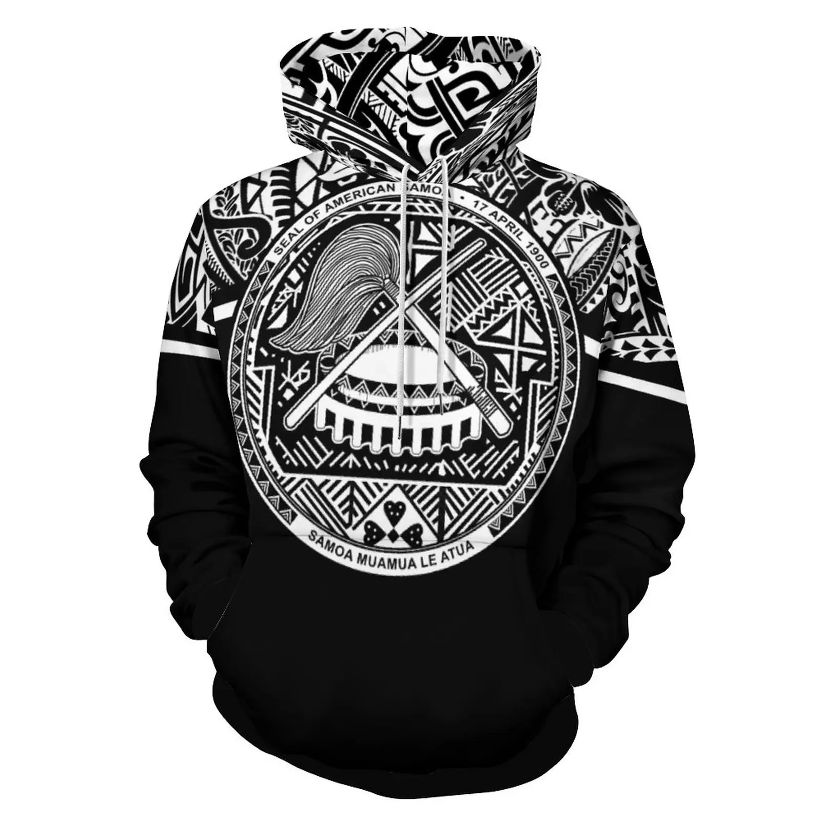 1 Moq Custom Sublimatie Hoodies Groothandel Hoge Kwaliteit Hoodie Sweatshirts Polynesische Samoan Logo Hoodie Voor Mannen