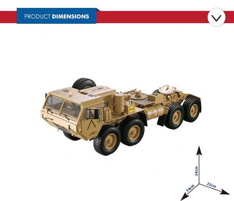 1/12 8X8ライトミリタリートラック車両を備えたオフロード車用の高