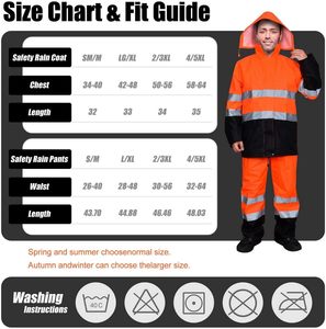 Waterproof ANSI Class 3 <strong>Safety</strong> Rain <strong>Jacket</strong> with Reflective Tapes CE Certified Customized Logo-Vintage Workwear Streetwear - Product Image 4
