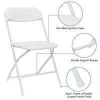 Conception portative en métal de chaise pliante extérieure blanche résistante pour des événements dinants