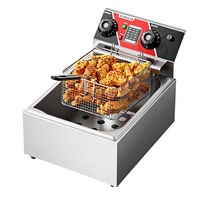 Friteuse Électrique Commerciale Zhigao, Simple ou Double Cuve, pour Frites et Brochettes de Poulet, avec Minuteur, Garantie 5 Ans, Neuve en Boîte