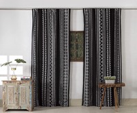 Rideaux transparents géométriques argentés bohèmes, draperies hippies indiennes pour fenêtres, portes et décoration intérieure