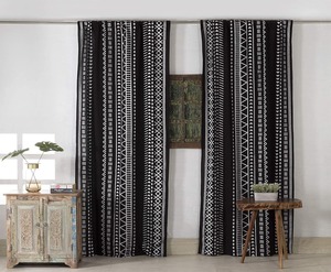 Cortinas Transparentes Geométricas Plateadas Estilo Bohemio, Cortinas Hippies Indias para Ventanas, Puertas y Decoración del Hogar - Product Image 1