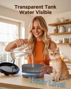<span class=keywords><strong>Fontaine</strong></span> <span class=keywords><strong>à</strong></span> <span class=keywords><strong>eau</strong></span> pour chat d'intérieur, 9 filtres, 24L, robinet, lumière LED, électrique avec cordon, matériau ABS, 6 filtres <span class=keywords><strong>à</strong></span> charbon, 3 éponges de remplacement - Product Image 6