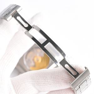 Montre mécanique pour homme, élégante et décontractée, entièrement sertie de diamants, mouvement 330, qualité supérieure, fabriquée en usine. - Product Image 2