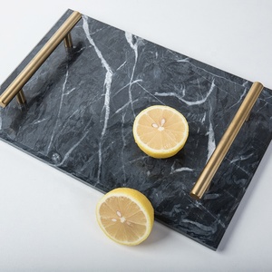 Vente <span class=keywords><strong>en</strong></span> gros d'ustensiles de cuisine rectangulaires <span class=keywords><strong>vintage</strong></span> plateau de service <span class=keywords><strong>assiette</strong></span> de rangement plat décor à la maison plateau <span class=keywords><strong>en</strong></span> marbre avec poignée dorée - Product Image 6