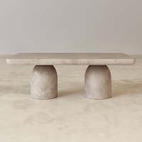 Table basse ovale en marbre minimaliste Kumusi Furniture, nouvelle collection, style pierre naturelle pour la maison