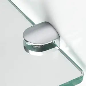 阿里巴巴的选择抛光铬4件可调无框矩形玻璃架支架维护重型夹具搁板夹
