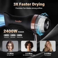 Sèche-cheveux professionnel Sonifer SF-9731 avec protection contre la surchauffe, machine de salon avec embout et diffuseur pour la maison et le salon