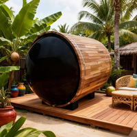 Sauna combiné vapeur sèche et vapeur humide de haute qualité pour 3 personnes, en bois de cèdre rouge et de pruche.