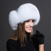 Gorro de invierno para mujer con orejeras de piel de mapache y forro de felpa, ideal para esquí, deportes al aire libre y pesca