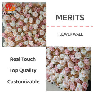 SMOOTH Wholesale Roll up Artificial Flower <b>Wall</b> Background for Wedding <b>Party</b> <b>Decoration</b> Flower 3d <b>Wall</b> - Product Image 4