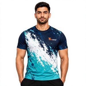 ผู้ผลิตเสื้อยืดซับลิเมชั่นแบบกำหนดเองสำหรับผู้ชาย พิมพ์ลายทั่วตัว เสื้อผ้ากีฬาขายส่ง เสื้อออกกำลังกายแบบส่วนตัว สำหรับยิม ฟิตเนส และทีม - Product Image 1