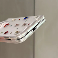 Coque de téléphone transparente à paillettes et strass tendance pour iPhone Duo, coque arrière rigide en PC protectrice