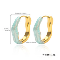 Bijoux de mode de forme ovale creuse géométrique irrégulière avec résine de couleur pure pour les femmes boucles d'oreilles de fête en gros