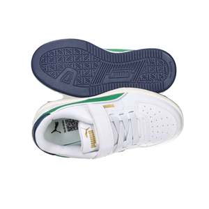 Puma Kids Sneakers White Green <b>Velcro</b> <b>Strap</b> Basketball Style Shoes - Product Image 5