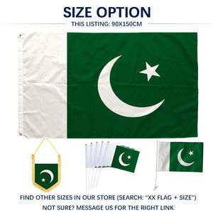 Bandeira do Paquistão 3x5 pés em Poliéster com Impressão em Um Lado, Ilhós de Latão, Costura Dupla, Atacado 3x5 90x150cm - Product Image 4