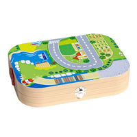 Jouets éducatifs en bois pour enfants en gros, blocs de construction en forme de ville urbaine, jeu de construction, empilage, cadeau préscolaire
