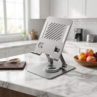 Support de tablette classique en alliage d'aluminium, base rotative réglable à 360°, pliable, léger, de haute qualité pour tablette de 12 pouces