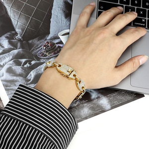 Bijoux Rock Hip Hop 13MM <span class=keywords><strong>en</strong></span> alliage à breloque, <span class=keywords><strong>en</strong></span> grains <span class=keywords><strong>de</strong></span> <span class=keywords><strong>café</strong></span> glacé, plein strass, Miami, bordure, chaîne cubaine, collier pour hommes - Product Image 2