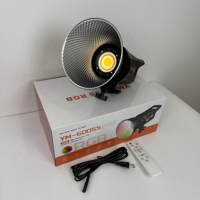 YM-600SS RGB 100W LED Video Light with Reflector Hood Studio Lighting Kit