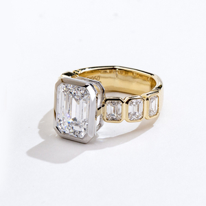 Anillo de diamantes cultivados en laboratorio de oro amarillo de 18 quilates Messi Jewelry MSR-2020 para mujer - Product Image 1