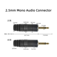 Kopfhörer 2,5mm Adapter Mono-Stecker 3,5mm Männlicher Aux-Audiostecker auf USB 2.0 Männliches USB-Kabel