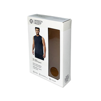 Boîtes personnalisées boîte d'emballage en papier sans manches pour chemise t-shirt avec fenêtre transparente