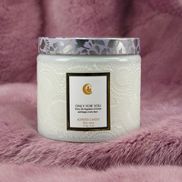Velas Aromáticas en Frascos de Vidrio con Grabado Dorado de Lujo al por Mayor |   Velas Aromáticas de Cera de Soja de 250g para Decoración del Hogar, Proveedores con MOQ Bajo