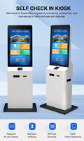 Gesichtserkennungs-Ticketkarten-Ausgabeautomat Ausweis-Pass-Lesegerät Selbstbedienungs-Check-in-Check-out-Kiosk für Hotel Flughafen Krankenhaus