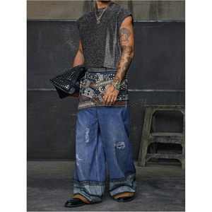FOXA Débardeur à paillettes pour homme, col rond, sans manches, tenue de soirée, streetwear, club - Product Image 5